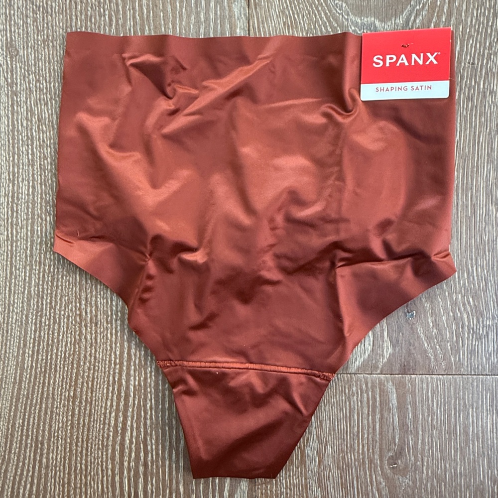 SPANX Satin High-Waist Panties - Rich Brown - Picture 2 of 5